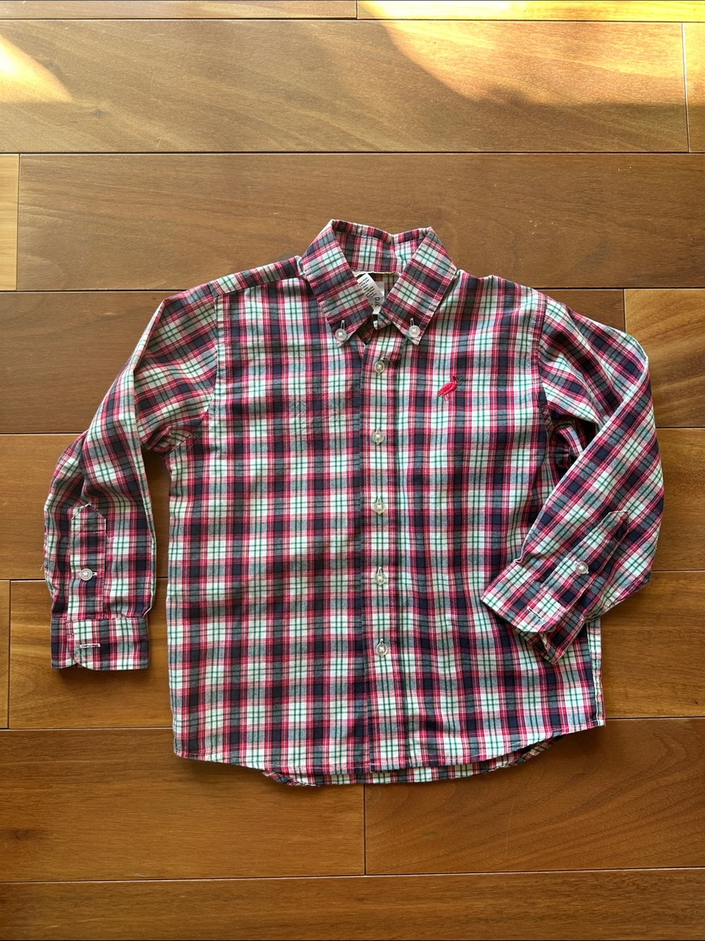 TBBC Red Pink Plaid Button-Down Shirt 3T